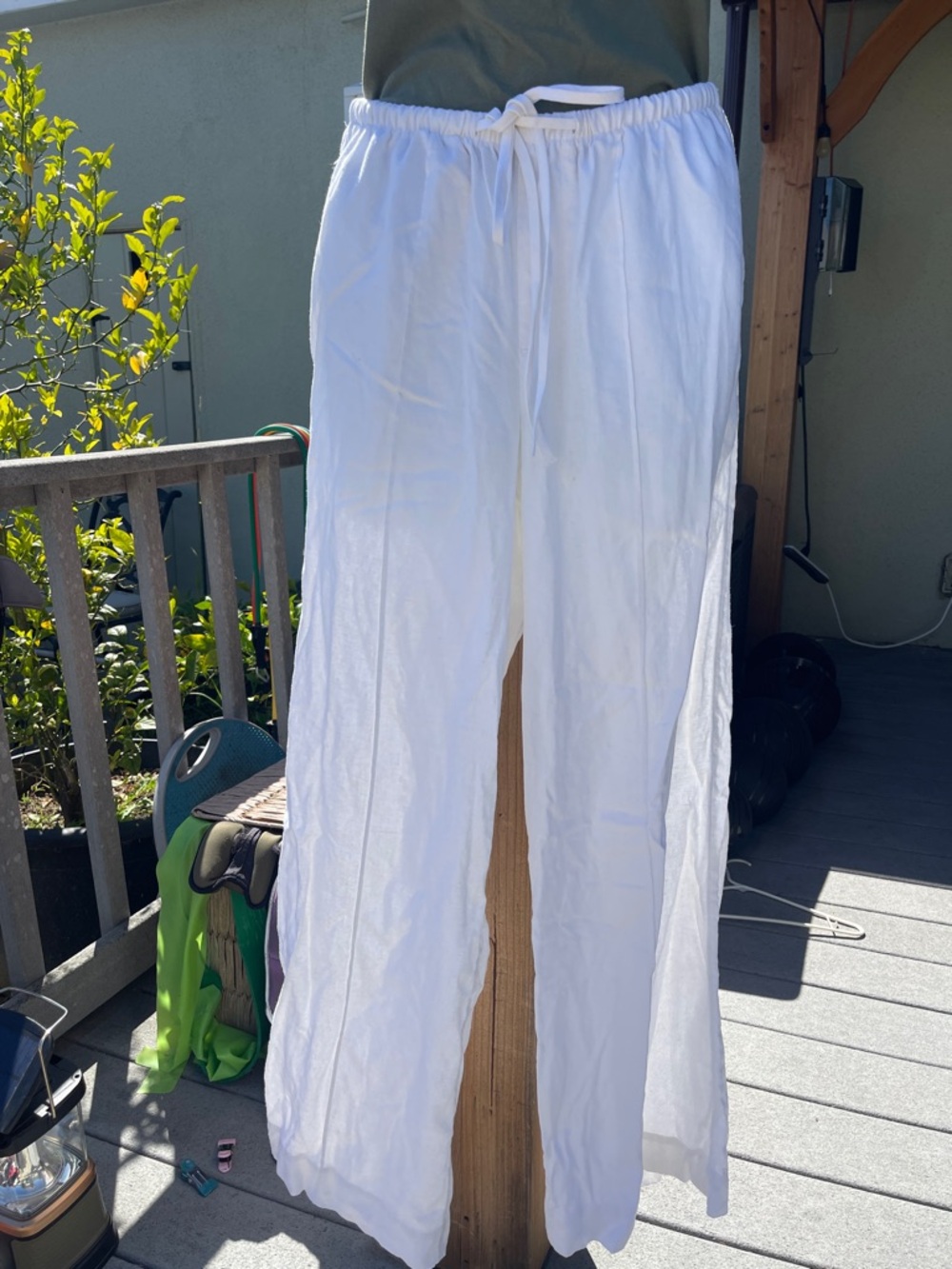 a new day white elastic-waist casual pants